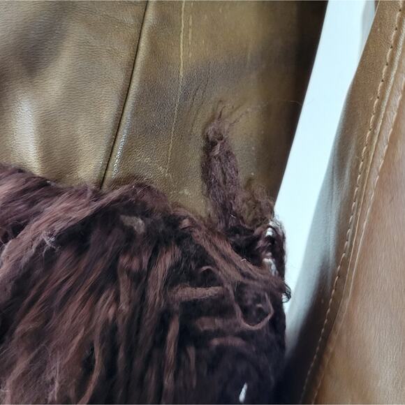 Simon Freres fourrures Saks Mongolian Sheepskin Leather Coat Penny Lane 70s - Picture 10 of 15